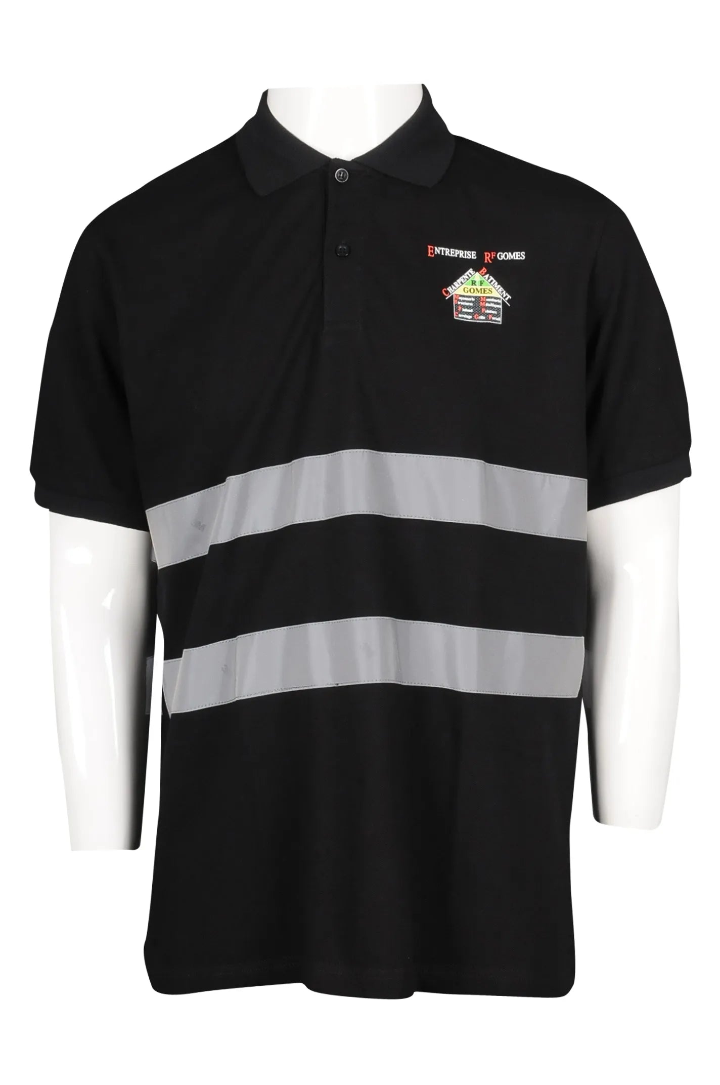 設計短袖反光條工業Polo 工業制服製衣廠 D284