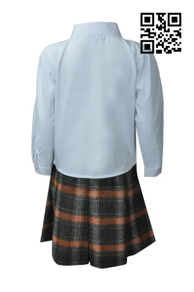 SU242 自製幼兒園校服款式 訂造套裝幼兒園校服款式 格仔裙 設計女裝童裝校服款式 遵理幼兒園 校服製衣廠