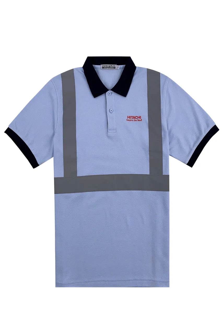 大量訂購藍色短袖Polo恤工業制服 D377