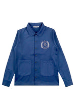 將圖片載入圖庫檢視器 網上下單訂購藍色長袖外套  印花LOGO  J1040
