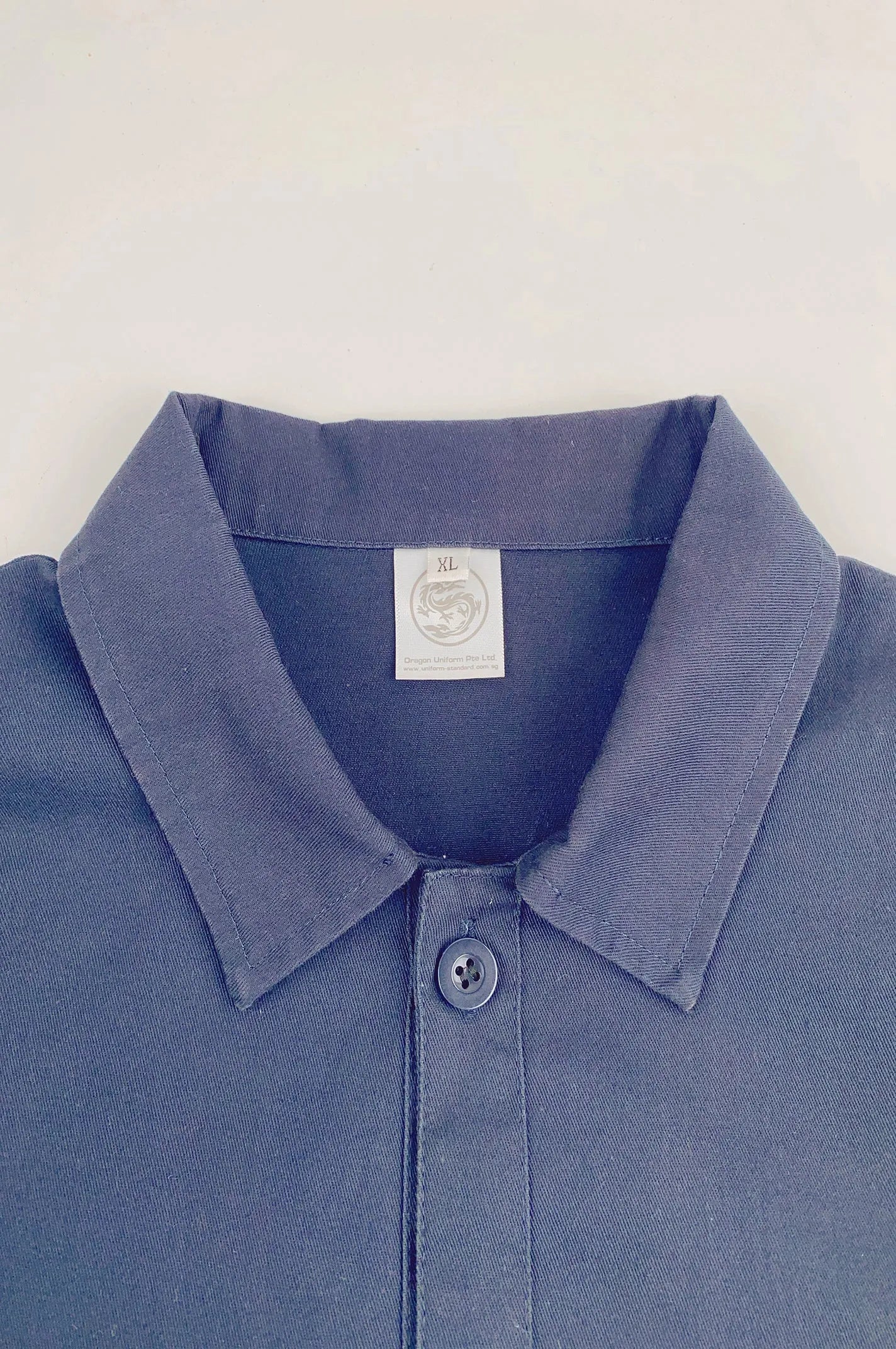 訂做寶藍色繡花LOGO工業制服 時尚設計下擺橡筋腰圍 D369