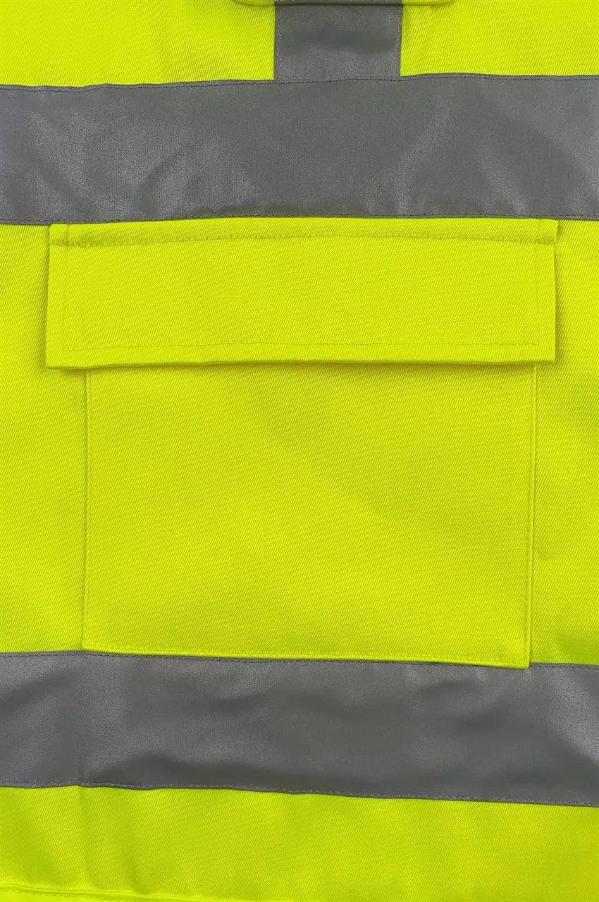 訂製螢光黃反光背心 制定反光帶工業制服背心 D380