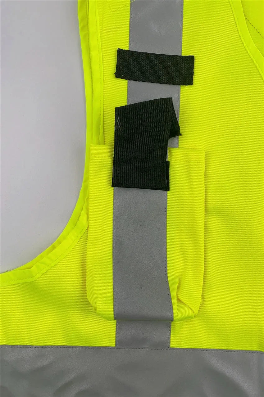 訂製螢光黃反光背心 制定反光帶工業制服背心 D380