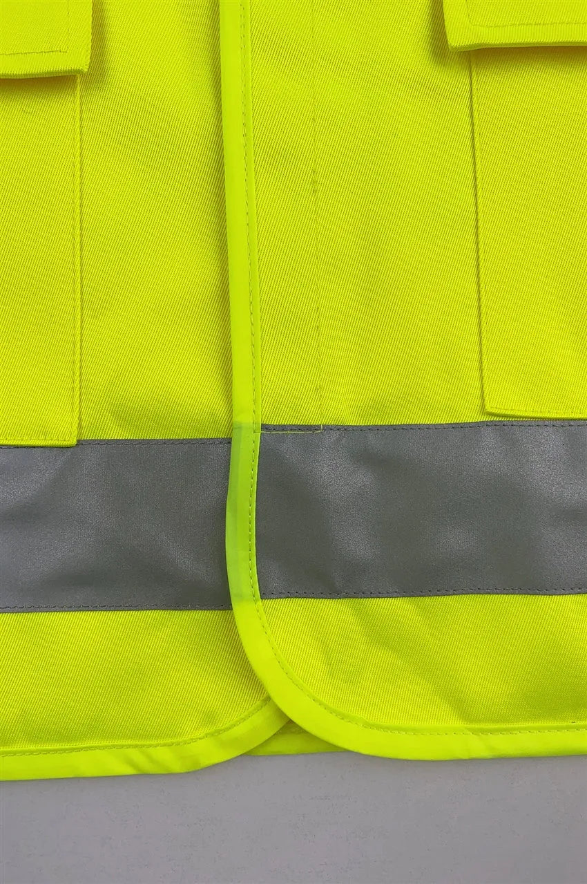 訂製螢光黃反光背心 制定反光帶工業制服背心 D380