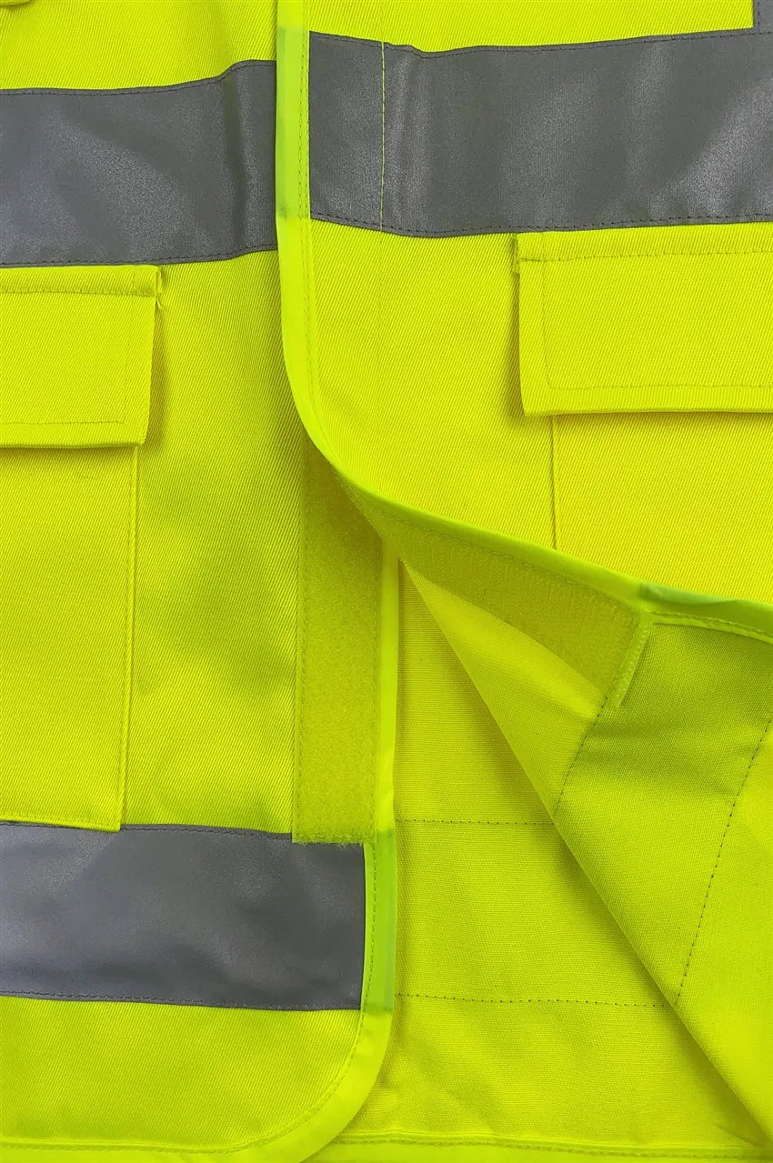 訂製螢光黃反光背心 制定反光帶工業制服背心 D380