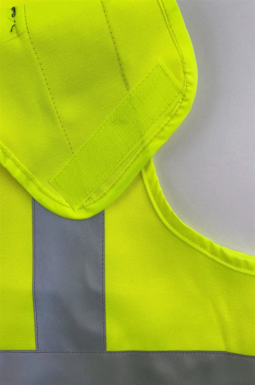 訂製螢光黃反光背心 制定反光帶工業制服背心 D380