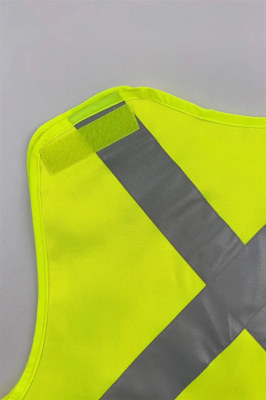 訂製螢光黃反光背心 制定反光帶工業制服背心 D380