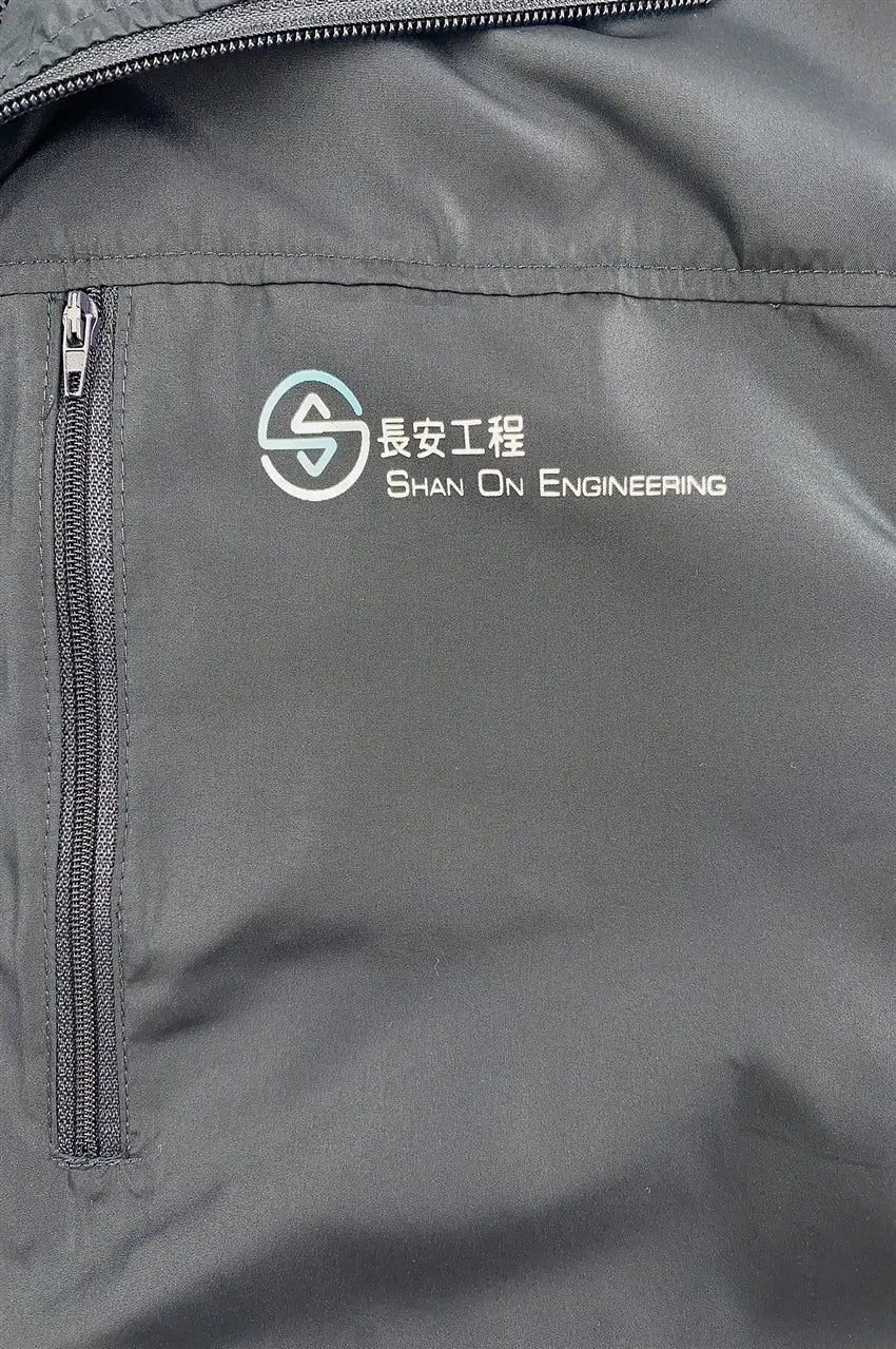 設計寶藍色拉鏈風褸外套 訂製左胸拉鏈袋印花logo J1014