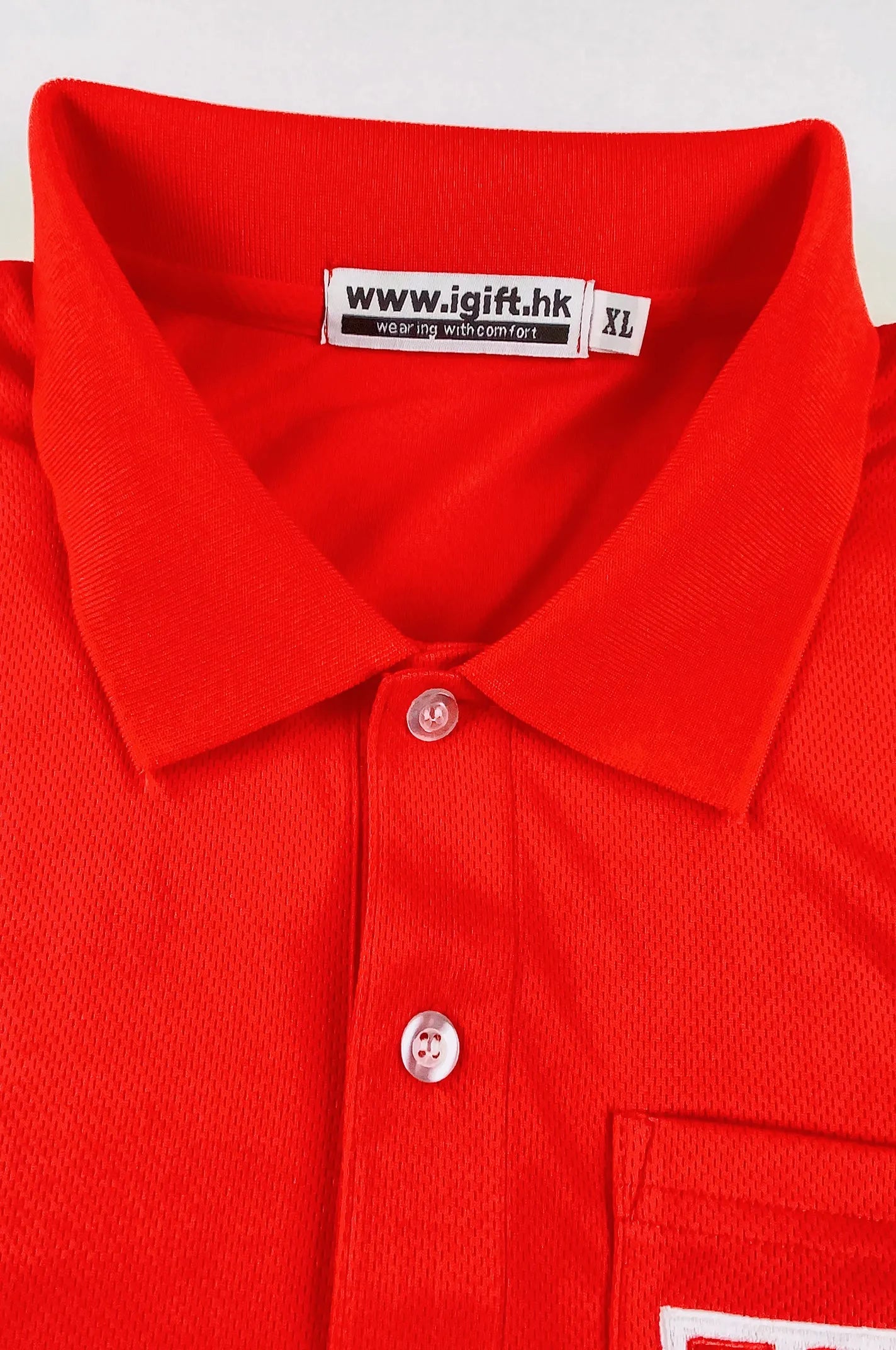 製造紅色長袖Polo恤工業制服 反光帶設計 D407