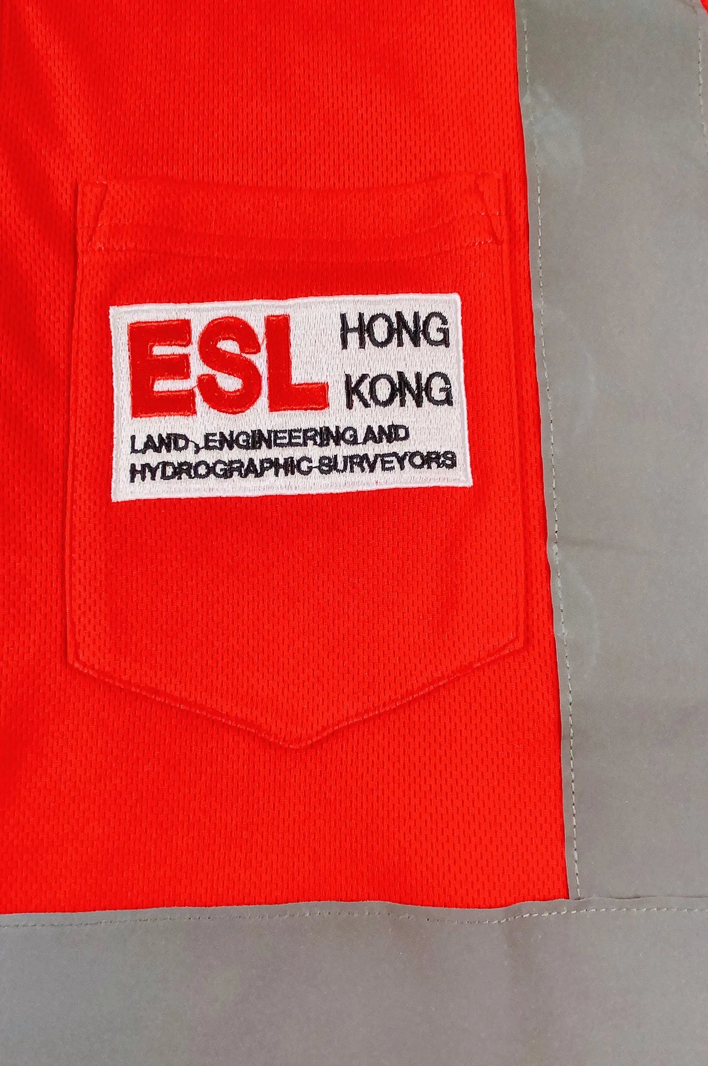 製造紅色長袖Polo恤工業制服 反光帶設計 D407