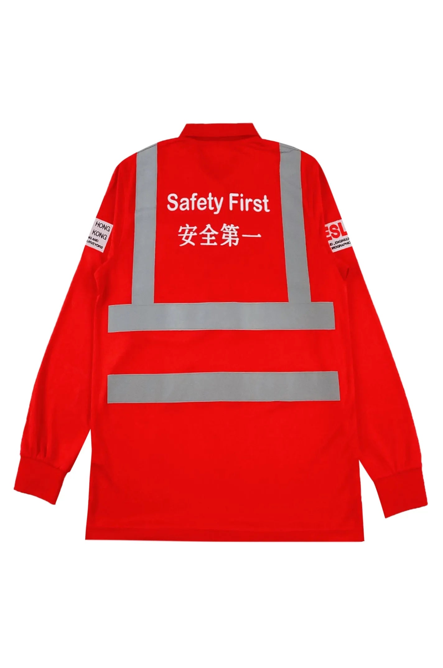 製造紅色長袖Polo恤工業制服 反光帶設計 D407