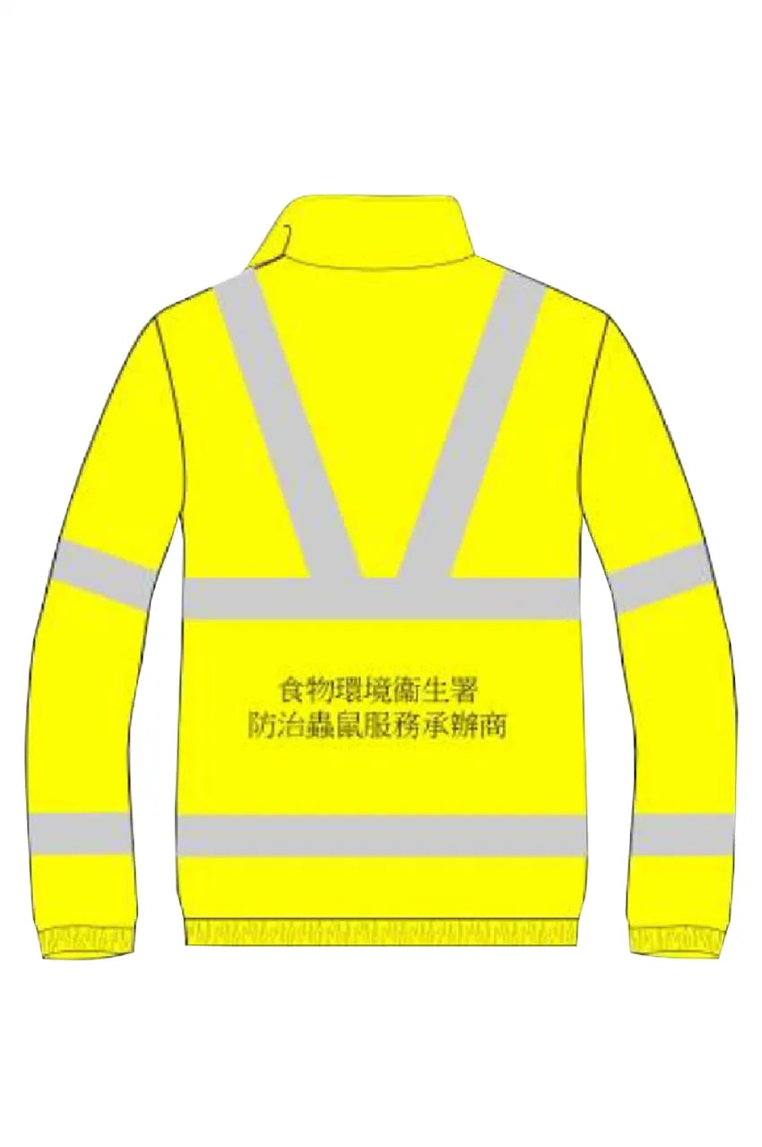 訂製男裝直袖長袖開胸風褸 設計反光帶魔術貼袖口風褸 D412