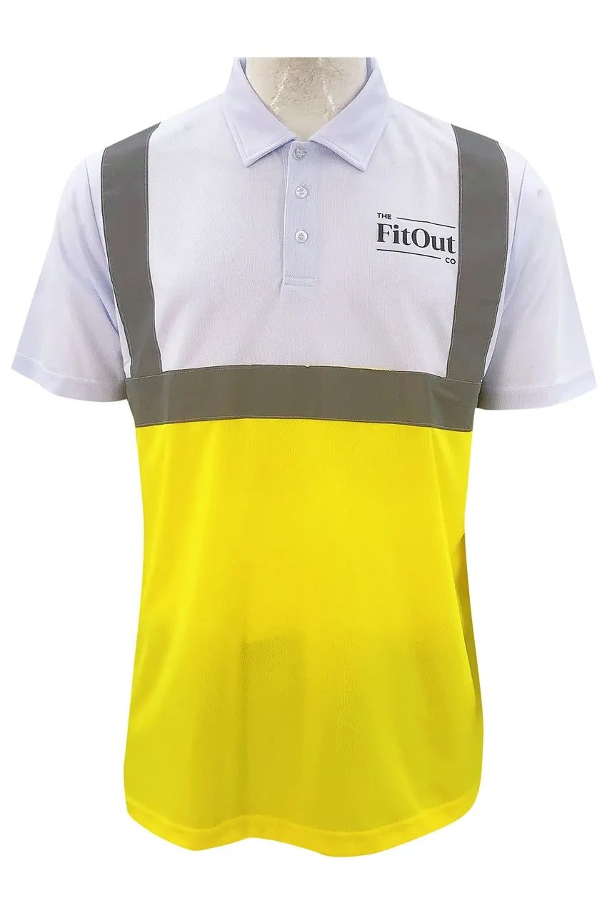 訂做拼接工業制服Polo 設計反光帶 D357