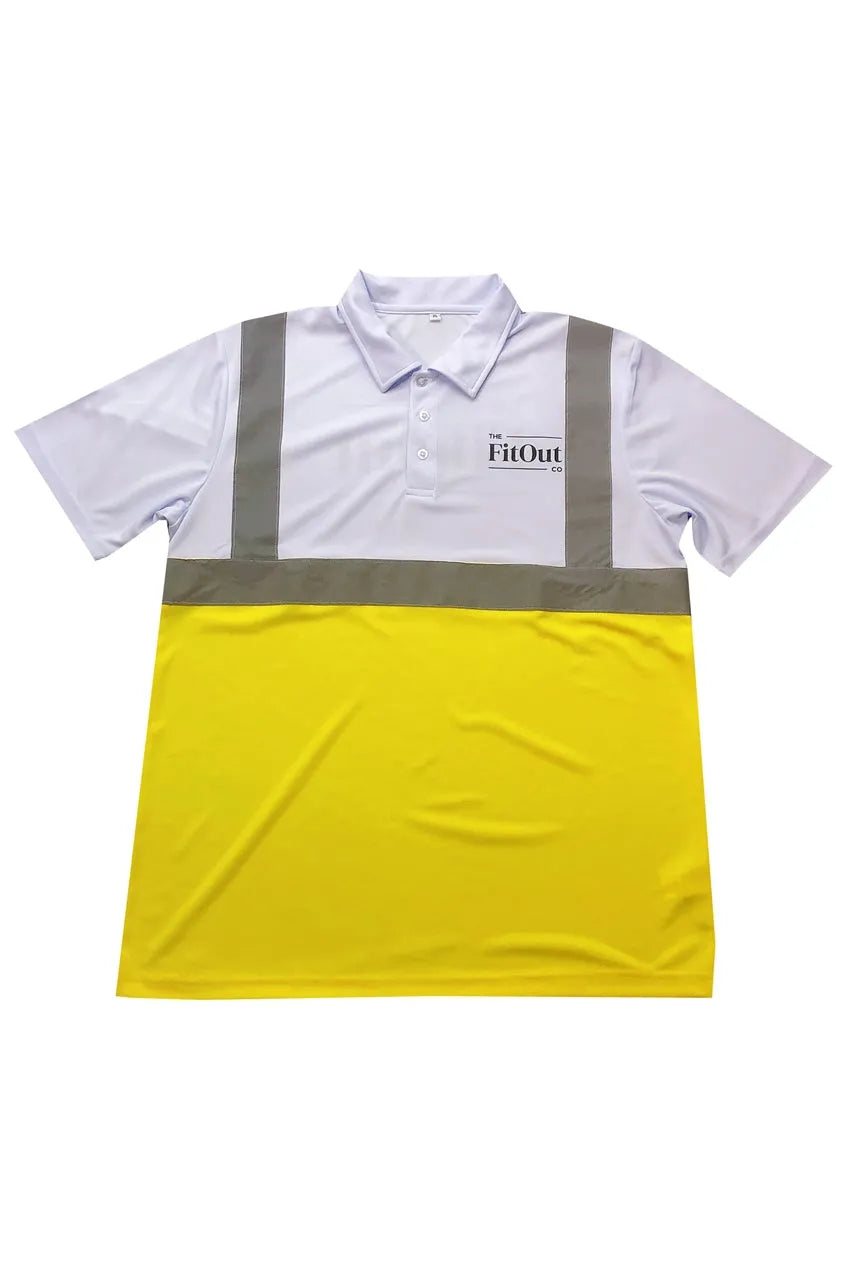 訂做拼接工業制服Polo 設計反光帶 D357