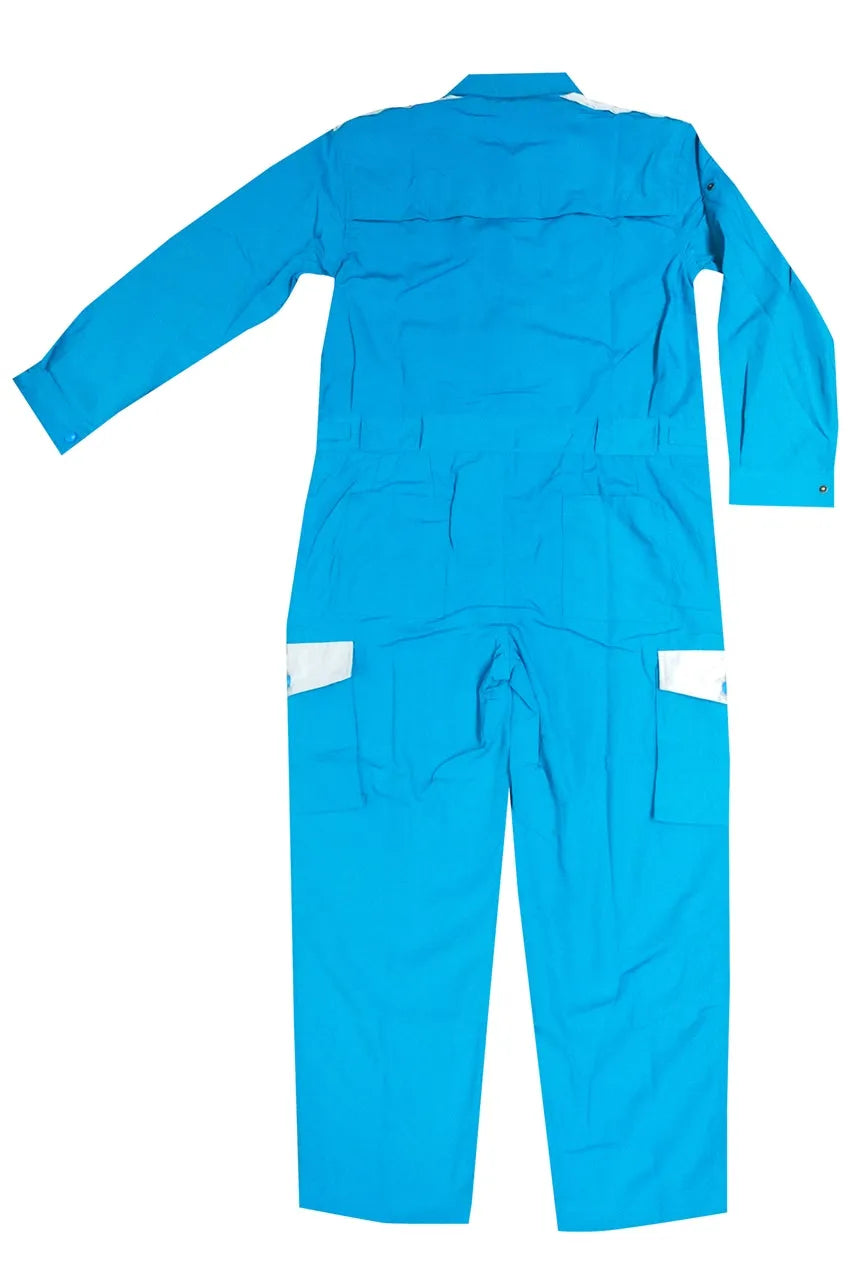 訂製藍色連體工裝工業制服 設計反光條工業制服 D403