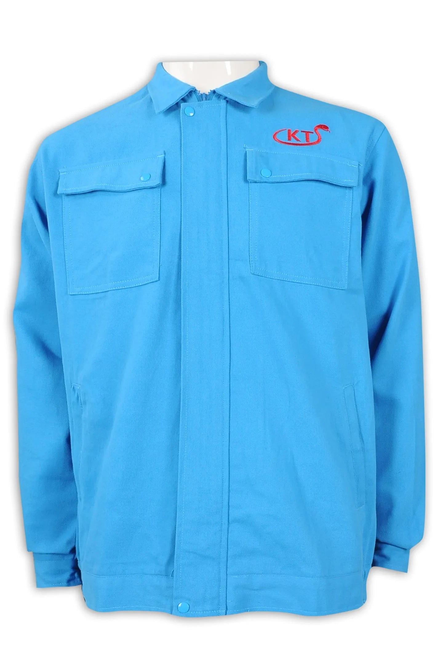 訂製長袖淨色工業制服 雙胸袋 D296