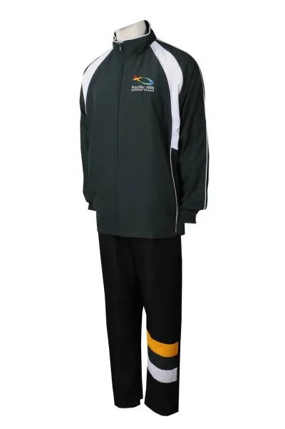 SU300 製造冬季男裝校服運動套裝 時尚校服運動套裝 澳洲學校 校服運動套裝生產商 綠色撞黑色
