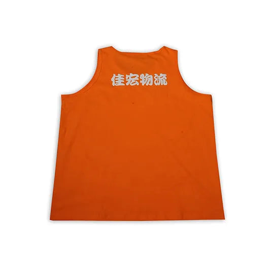 澳門 設計背心T恤橙色無袖男裝物流公司訂製 logo 背心T恤專門店 VT232