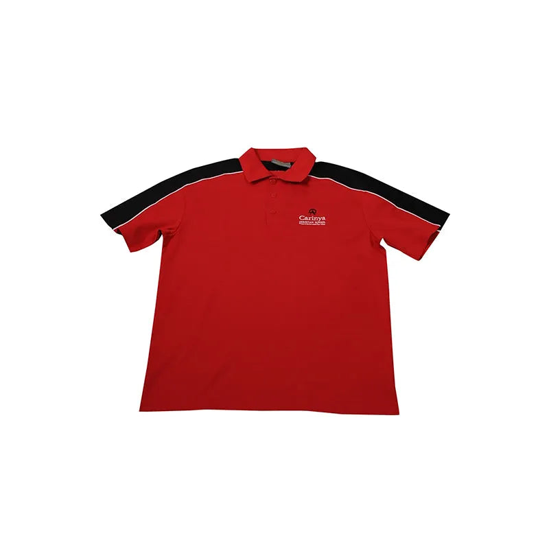 SU291 訂製拼接色短袖校服 設計POLO校服 校服供應商 紅色撞黑色