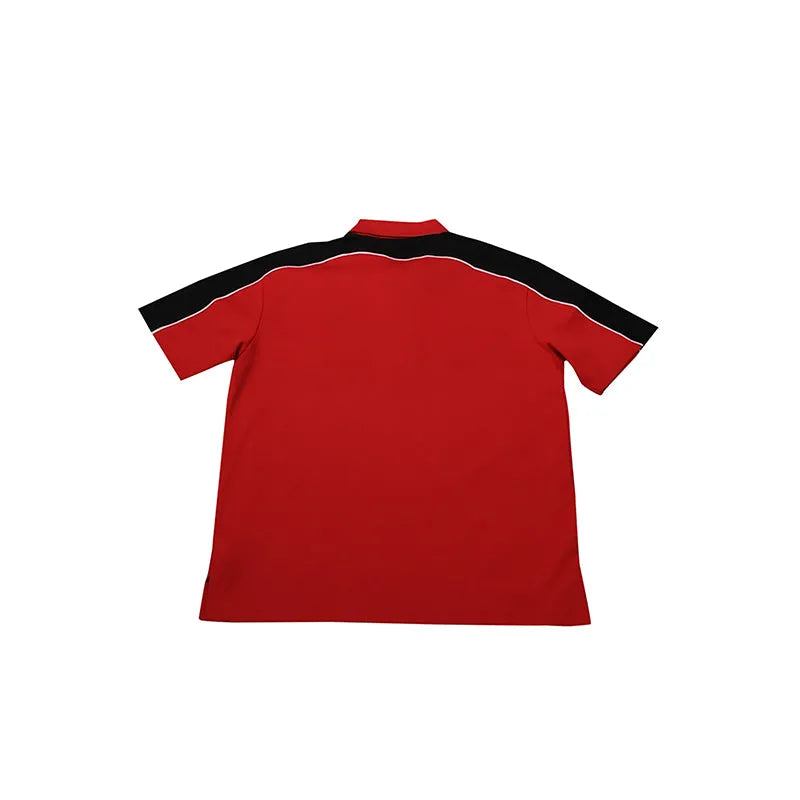 SU291 訂製拼接色短袖校服 設計POLO校服 校服供應商 紅色撞黑色