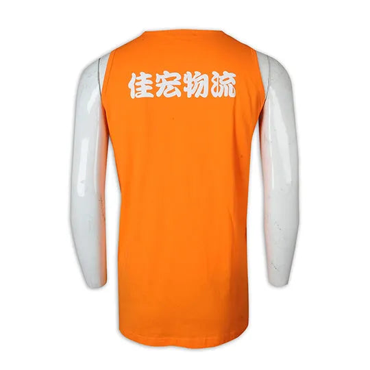 澳門 設計背心T恤橙色無袖男裝物流公司訂製 logo 背心T恤專門店 VT232