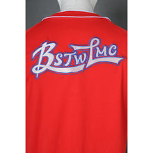 將圖片載入圖庫檢視器 BU38 訂做繡花logo棒球衫 紅色紐扣棒球衫生產商
