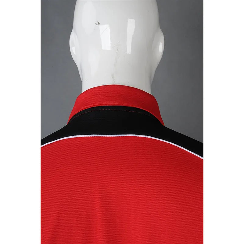SU291 訂製拼接色短袖校服 設計POLO校服 校服供應商 紅色撞黑色