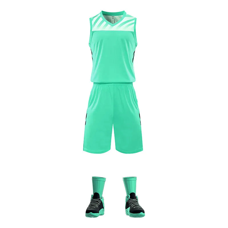 訂做訓練籃球運動套裝 自訂印花貼布籃球服專門店 GB7-840