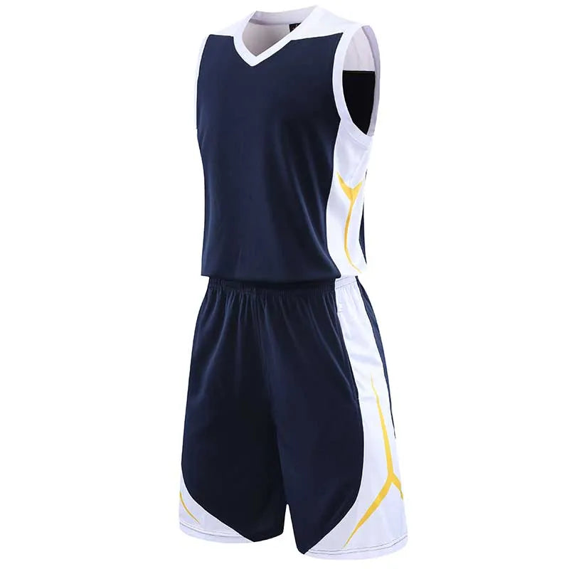 訂購團體比賽籃球服套裝 設計撞色拼接籃球服中心 GB1-511