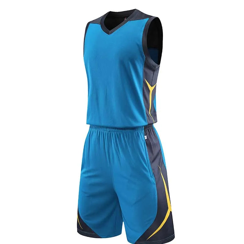 訂購團體比賽籃球服套裝 設計撞色拼接籃球服中心 GB1-511