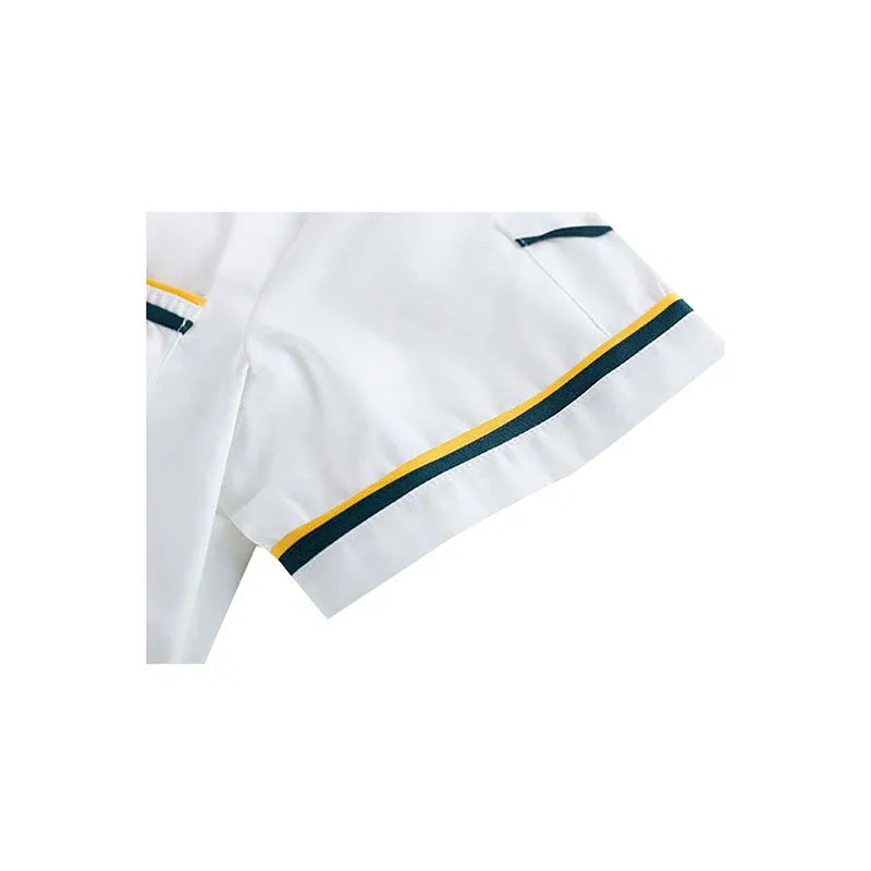 訂做撞色領雙排釦短袖透氣廚師服 B04-L006 -訂做