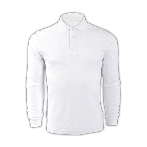 純色 白色001長袖男裝polo恤 1AD01 供應訂購DIY團體LOGO polo恤  Polo恤價格 SKP212 -訂做