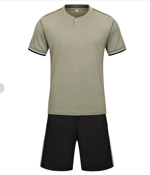 訂製淨色足球服 個人設計POLO領運動休閒足球服套裝生產商 GB1-717