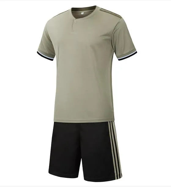 訂製淨色足球服 個人設計POLO領運動休閒足球服套裝生產商 GB1-717