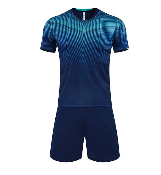 訂製戶外運動足球服   自訂漸變色比賽足球服套裝供應商  GB5-909Q
