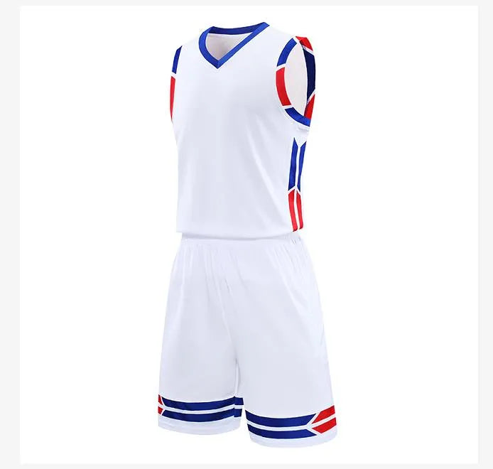 訂製活動比賽籃球服套裝 設計速乾拼色籃球服供應商 GLT-2017
