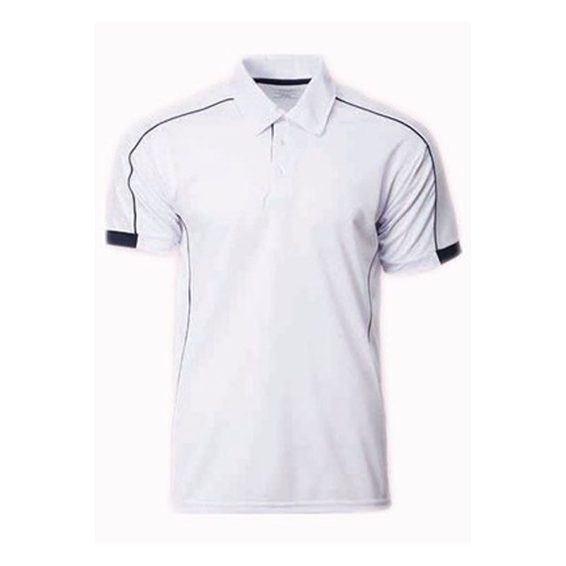 訂購男女POLO衫 製造運動Polo衫 Polo恤製衣廠 撞色橫條白色 SKP006 MY-PrintLF CRP1500 -訂做