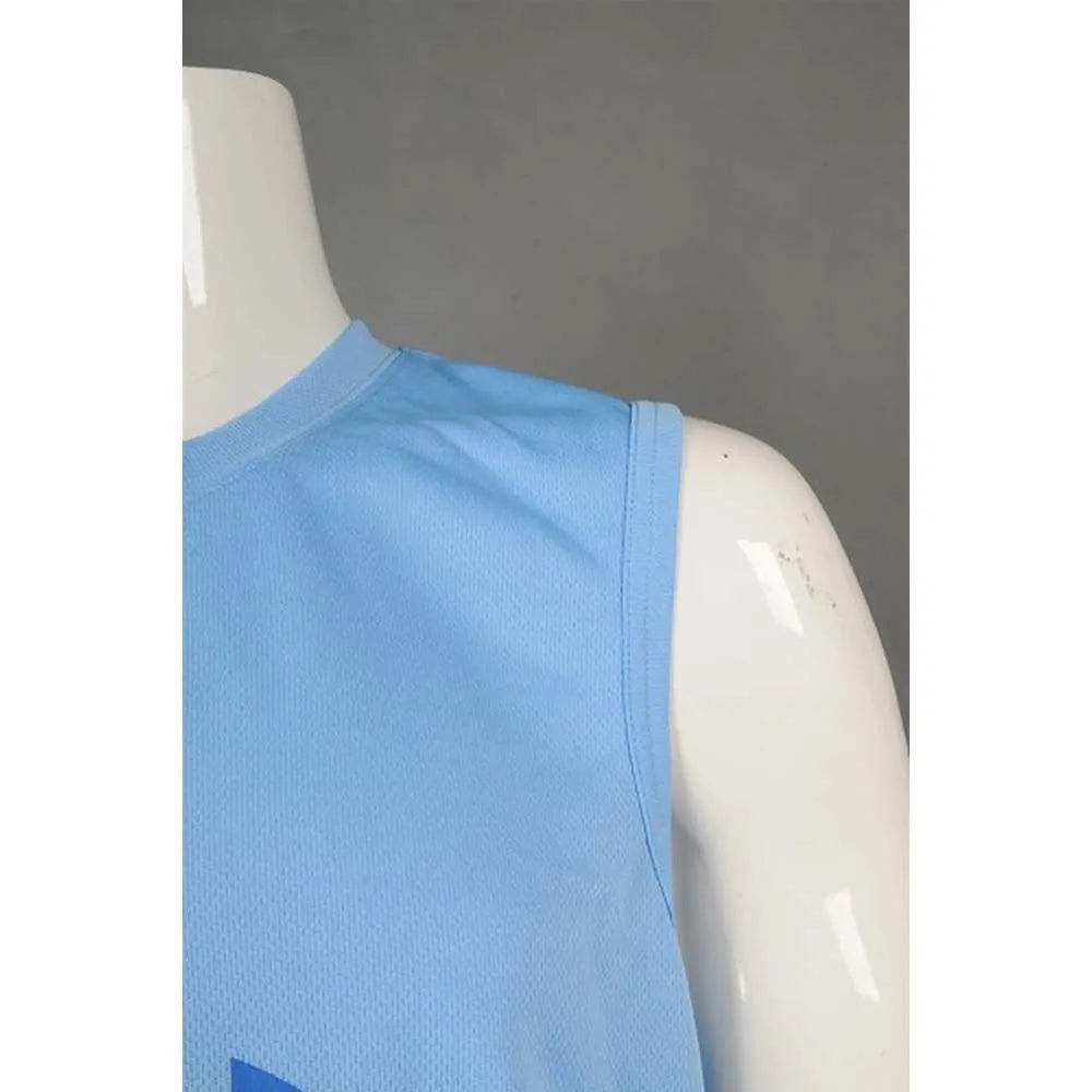 VT220 訂製男裝圓領背心 設計運動背心T恤 160G 網眼布 100%滌 背心製衣廠 天藍色