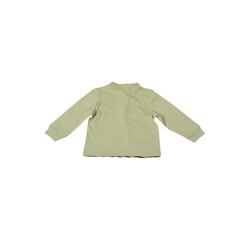 SU309 專業訂製長袖校服 個人設計立領polo恤校服 綠色印花logo 校服專營店 國際學校 預備班 幼兒園