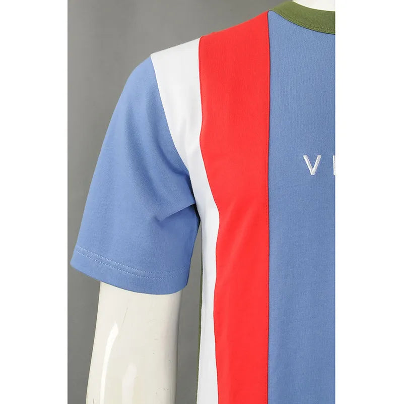 訂造短袖T恤 班衫撞色間條制服店 T1039