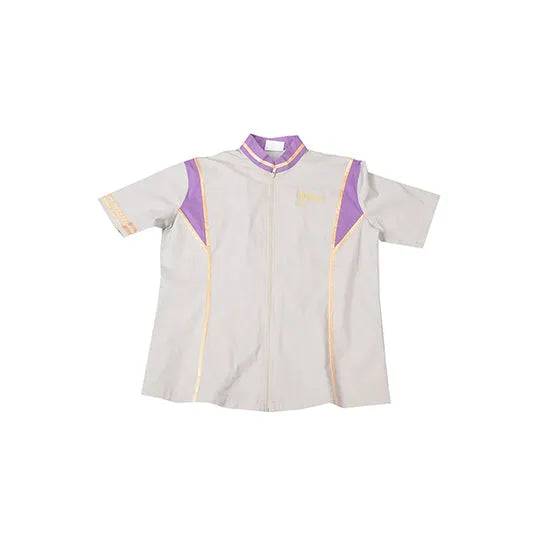 澳門 設計男裝短袖拉鏈恤衫撞色立領刺繡LOGO主題公園恤衫 R339