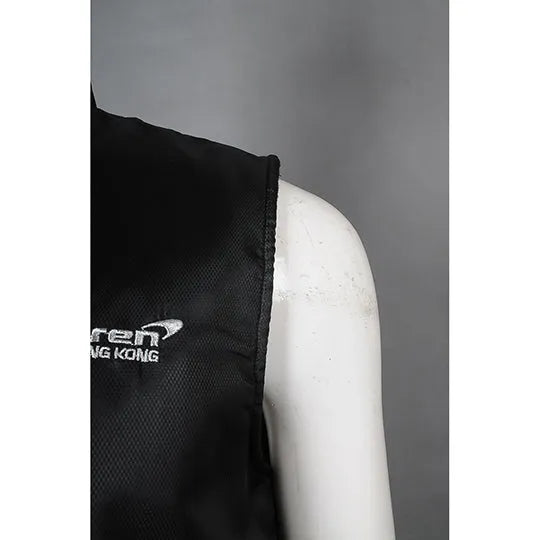 澳門 製作黑色背心外套車隊 銀色印花logo背心外套製服公司 V198
