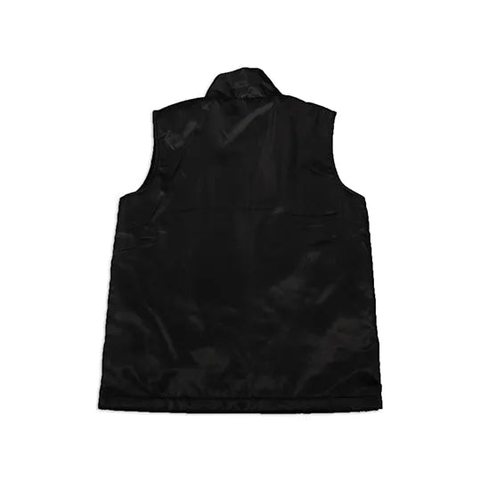 澳門 製作黑色背心外套車隊 銀色印花logo背心外套製服公司 V198