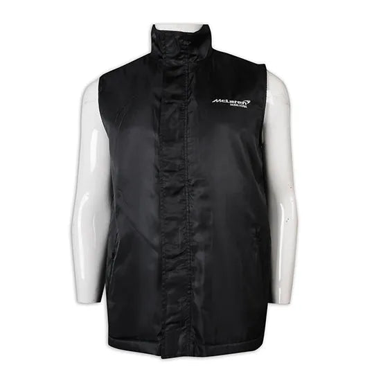 澳門 製作黑色背心外套車隊 銀色印花logo背心外套製服公司 V198