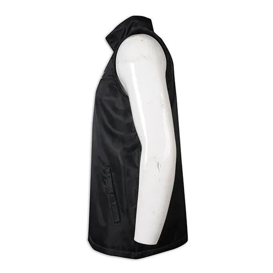 澳門 製作黑色背心外套車隊 銀色印花logo背心外套製服公司 V198