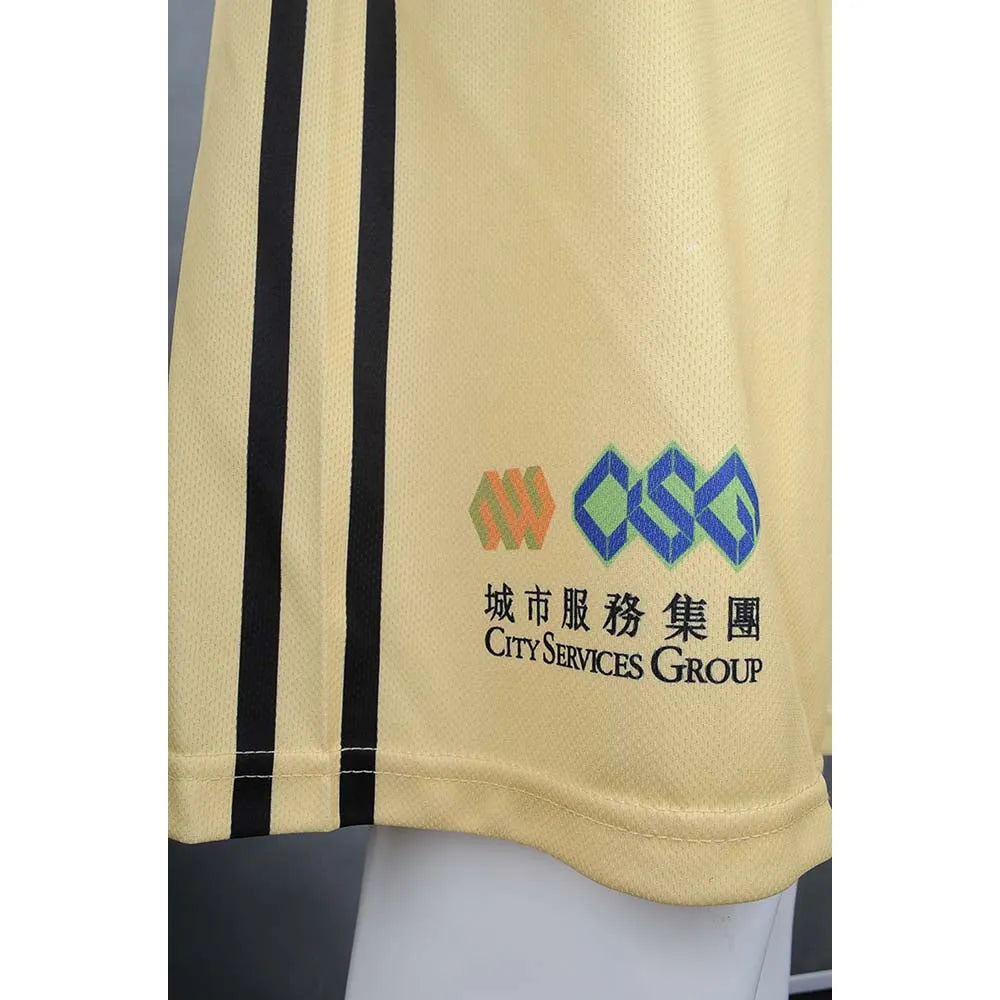 WTV143 來樣訂造長袖運動套裝 團體訂購運動套裝 足球波衫 足球隊衫 運動套裝製造商 米黃色