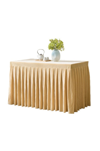 [訂購現貨香檳色加厚金絲絨枱套] ｜香檳色、墨綠色展會活動桌罩裙｜180 x 60 x 75cm｜香港現貨｜SKTBC107
