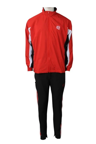 SU301 網上訂購冬季校服運動套裝 時尚設計紅色撞黑色校服運動套裝 澳洲學校 校服運動套裝製服公司