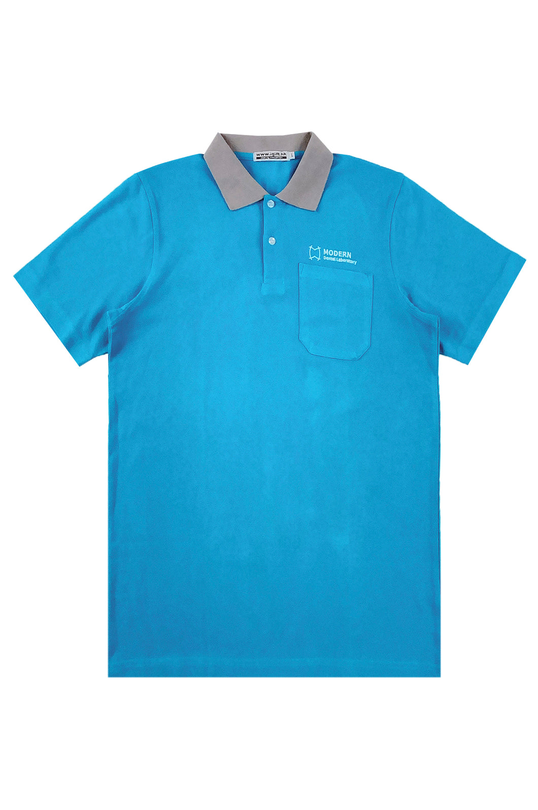設計藍色短袖Polo恤  左胸貼袋   P1580