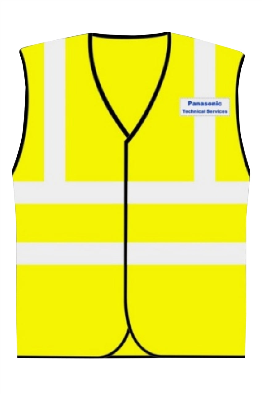 訂製反光帶背心外套    設計開胸螢光黃色背心外套  D417